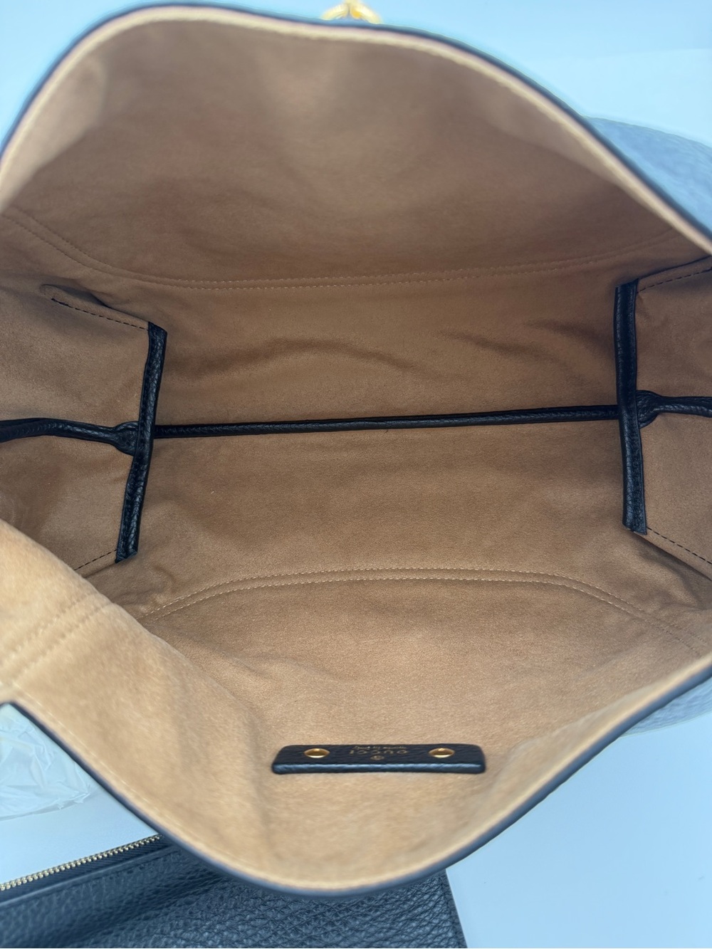 NEW GUCCI $2900 SOFTBIT MEDIUM GRAINY LEATHER BLACK TOTE BAG AUTHENTIC - Picture 13 of 16